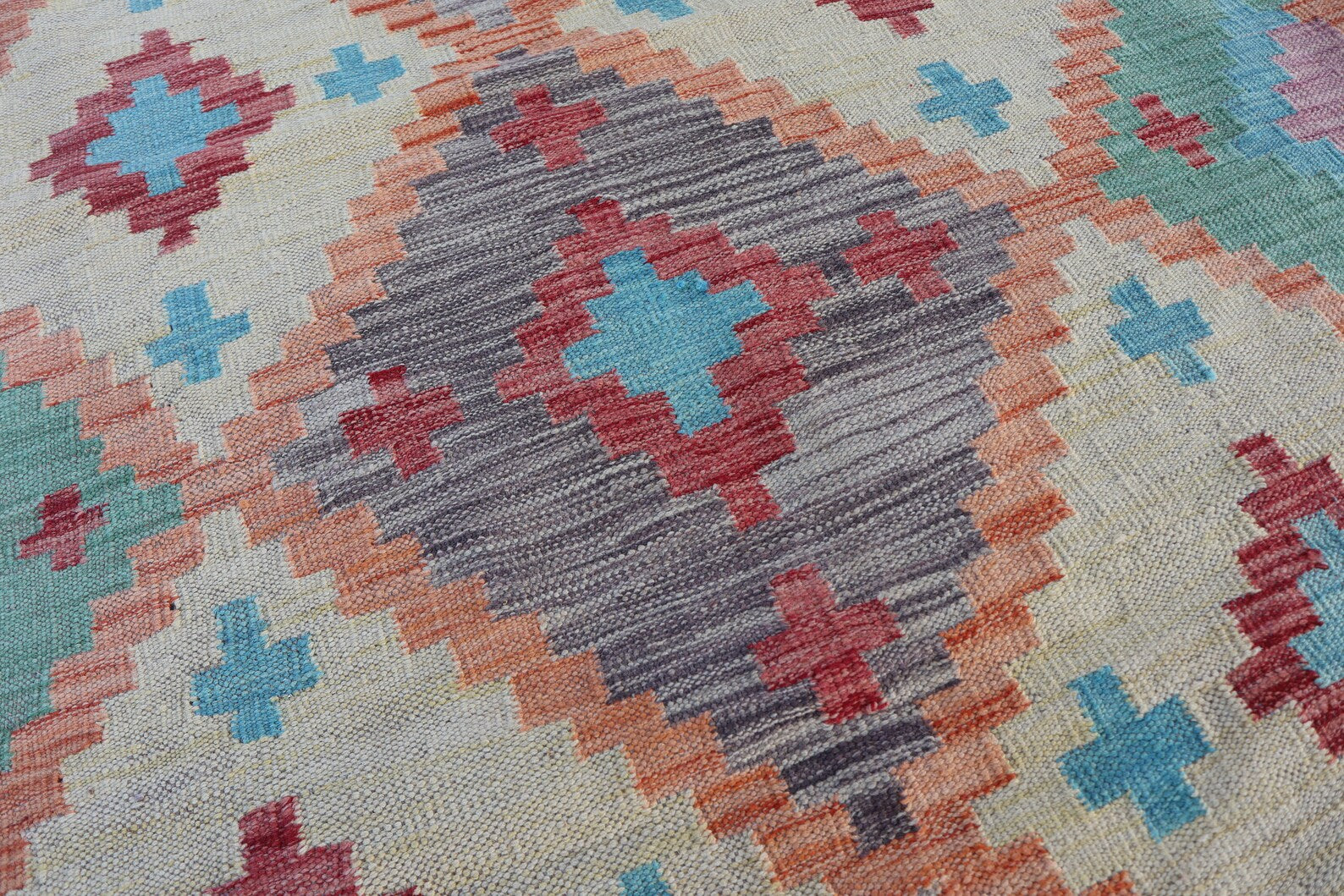 Handmade Afghan Kilim Rug – 152x207 cm | Soft Pastel Tribal Wool Carpet