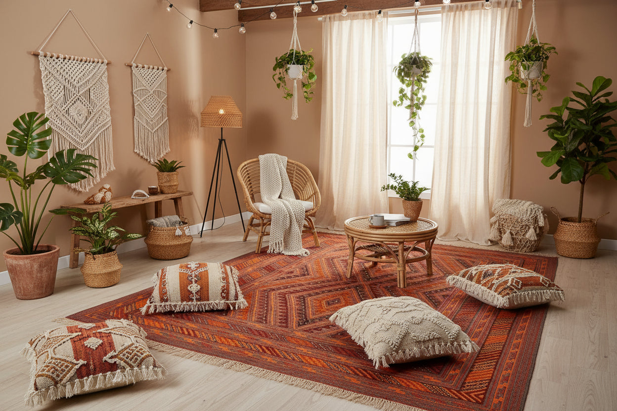 Vintage Mashwani Afghan Rug – 198x268 cm | Handwoven Tribal Wool Carpet