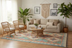 Handmade Afghan Kilim Rug – 152x207 cm | Soft Pastel Tribal Wool Carpet