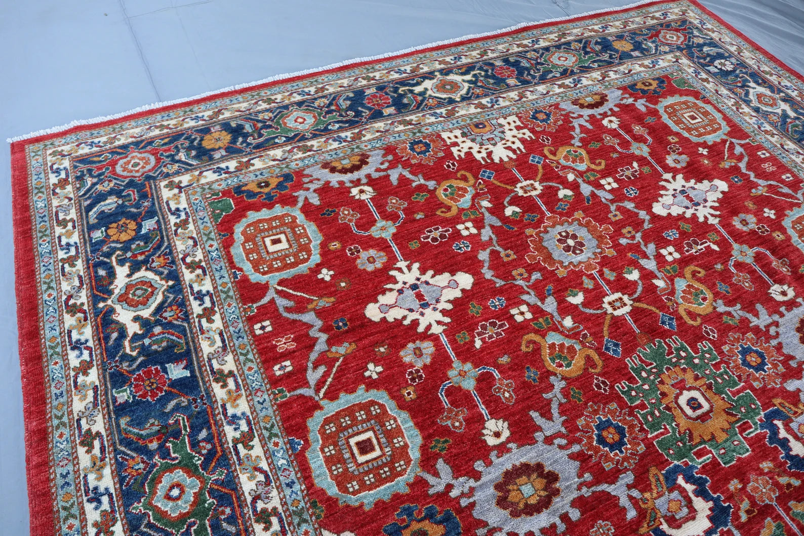 Luxury Red Bidjar Rug 8.3×10 ft | Handknotted Wool Persian-Style Carpet | Worldwide Shipping