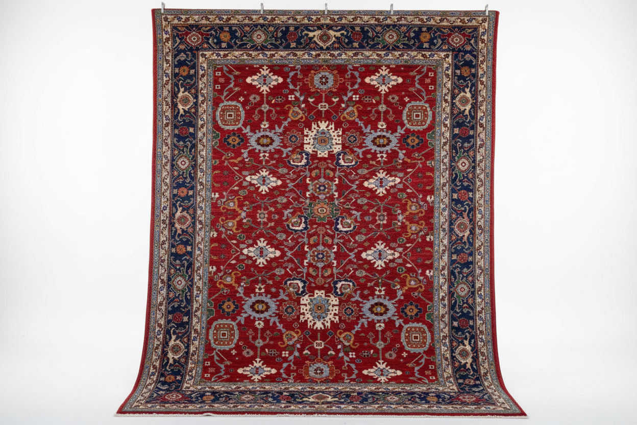 Luxury Red Bidjar Rug 8.3×10 ft | Handknotted Wool Persian-Style Carpet | Worldwide Shipping