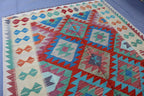 Handwoven Afghan Kilim Rug – 189x296 cm | New Tribal Wool Carpet