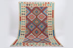 Handwoven Afghan Kilim Rug – 189x296 cm | New Tribal Wool Carpet