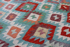 Handwoven Afghan Kilim Rug – 208x293 cm | New Tribal Wool Carpet