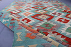 Handwoven Afghan Kilim Rug – 208x293 cm | New Tribal Wool Carpet