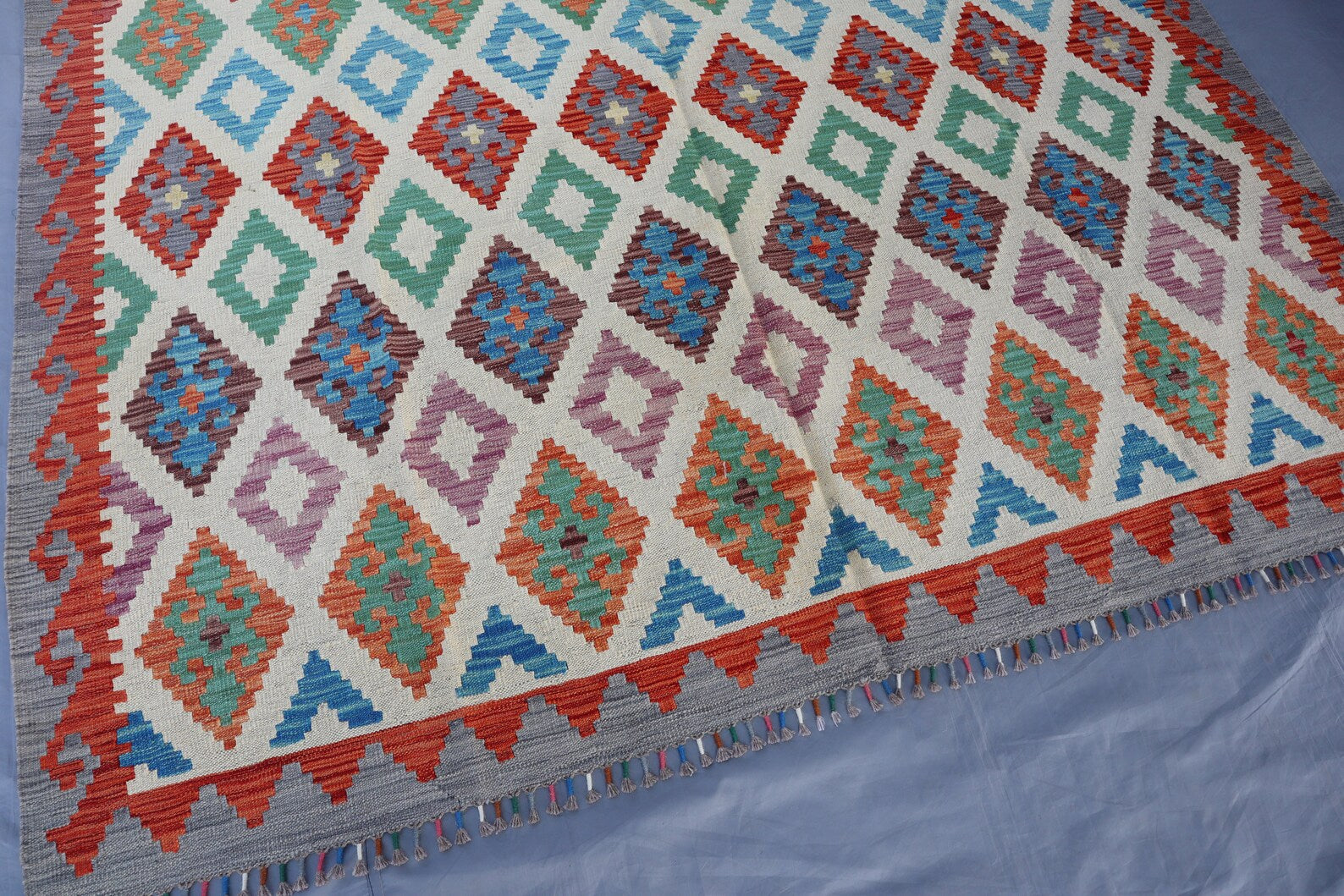 Handwoven Afghan Kilim Rug – 186x299 cm | Tribal Authentic Handmade Rug
