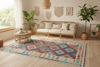 Handwoven Afghan Kilim Rug – 189x296 cm | New Tribal Wool Carpet