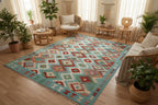 Handwoven Afghan Kilim Rug – 208x293 cm | New Tribal Wool Carpet