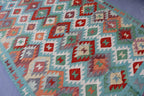 Handwoven Afghan Kilim Rug – 208x293 cm | New Tribal Wool Carpet