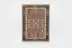 Large Handwoven Afghan Kilim Rug 6.8×10 ft | Wool Tribal Boho Carpet | Worldwide Shipping