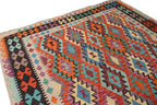 Large Handwoven Afghan Kilim Rug 6.8×10 ft | Wool Tribal Boho Carpet | Worldwide Shipping