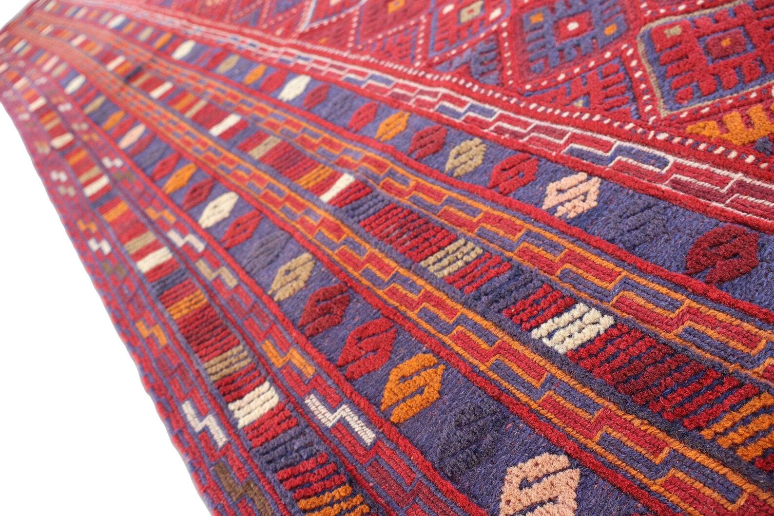 Mashwani Tribal Rug 201 × 290 cm – Handwoven Wool Flatweave | Geometric Afghan Design | 6.6 × 9.5 ft