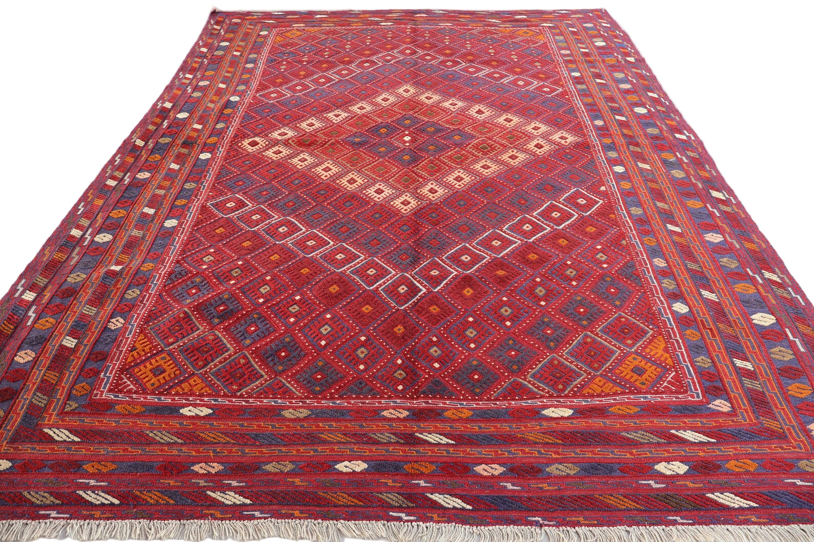 Mashwani Tribal Rug 201 × 290 cm – Handwoven Wool Flatweave | Geometric Afghan Design | 6.6 × 9.5 ft
