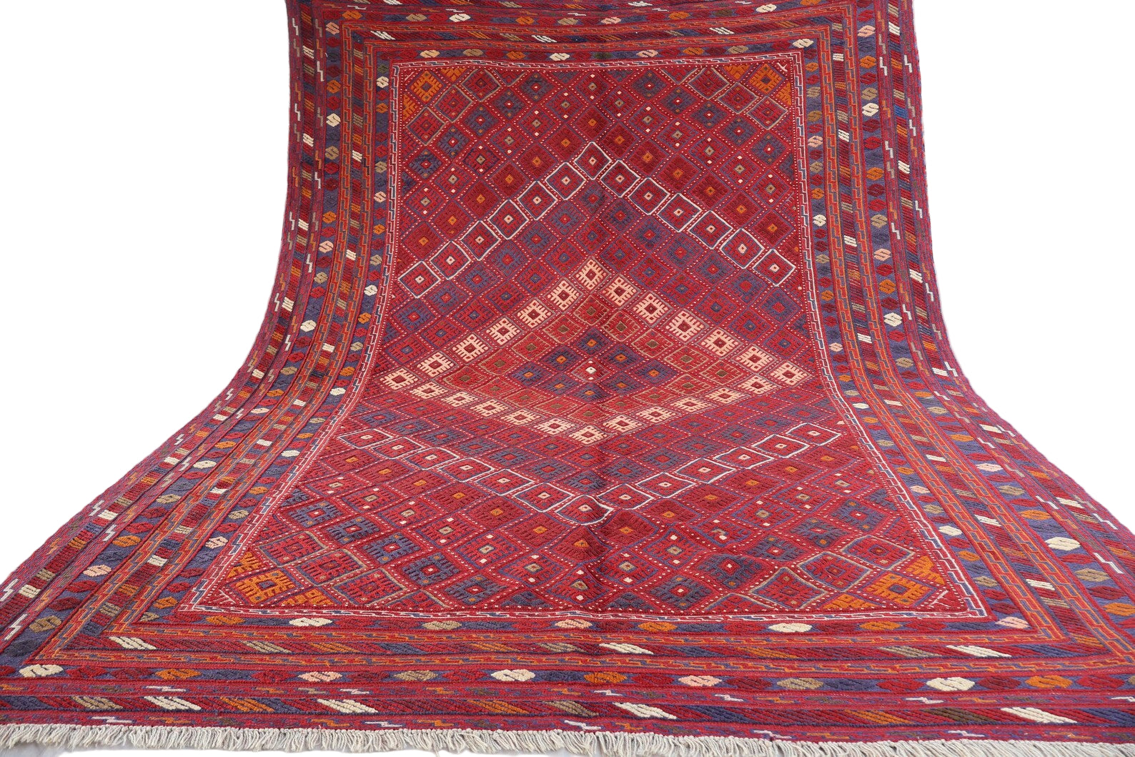 Mashwani Tribal Rug 201 × 290 cm – Handwoven Wool Flatweave | Geometric Afghan Design | 6.6 × 9.5 ft