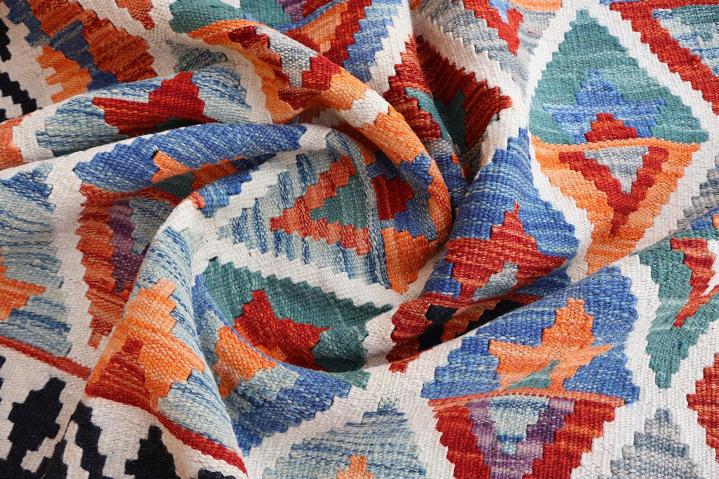 Colorful Handwoven Afghan Kilim Rug 125x189 cm | New Wool Tribal Carpet