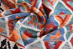 Colorful Handwoven Afghan Kilim Rug 125x189 cm | New Wool Tribal Carpet