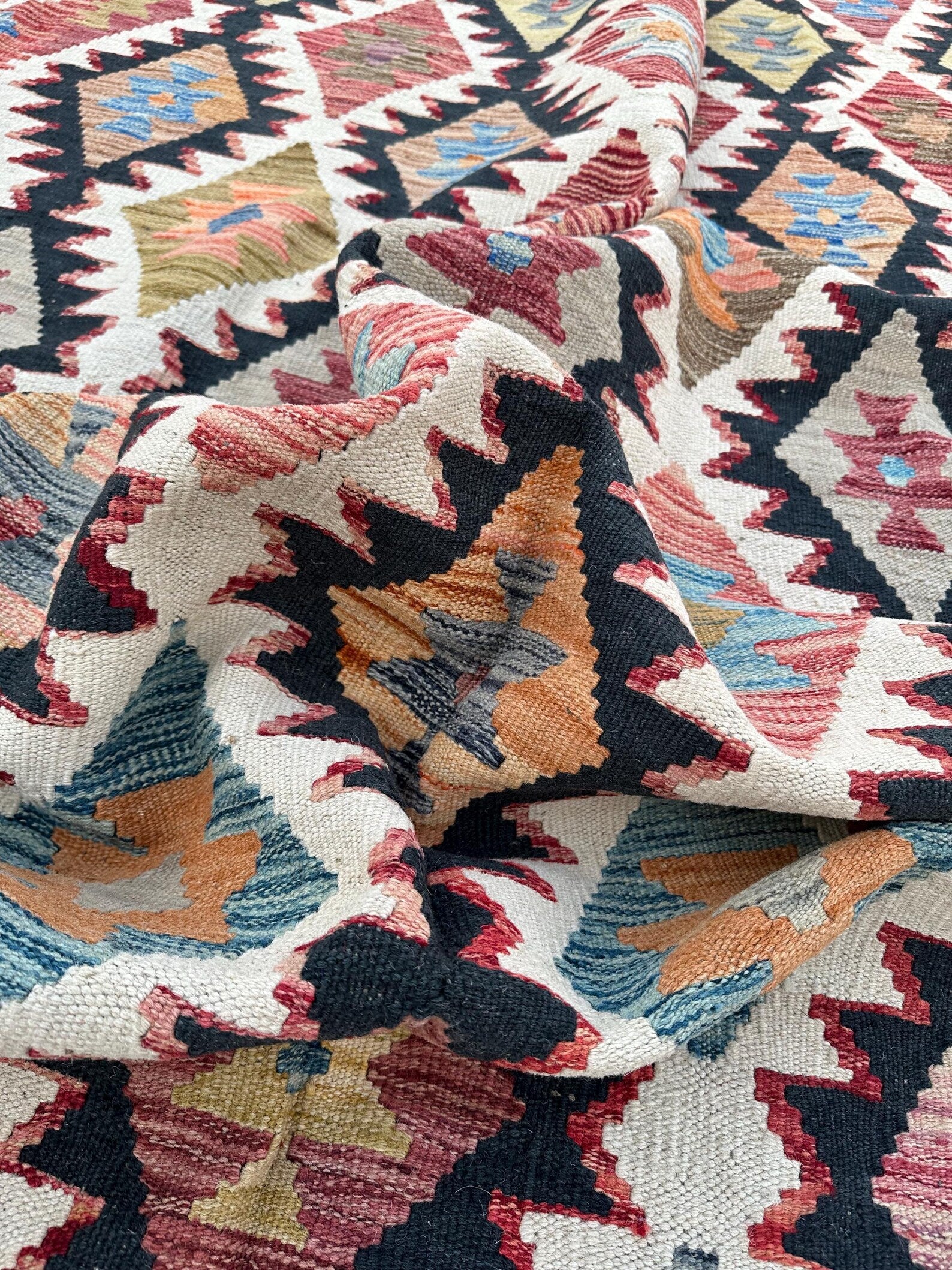 Handmade Afghan Kilim Rug – 256x310 cm | Traditional Tribal Wool Carpet