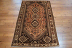 Handmade Afghan Wool Rug – 5’7” x 8’6” Carpet | Vintage Tribal Terracotta & Brown Caucasian Geometric by Nomad Weaves