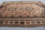 Handmade Afghan Wool Rug – 5’7” x 8’6” Carpet | Vintage Tribal Terracotta & Brown Caucasian Geometric by Nomad Weaves