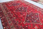 Handmade Afghan Wool Rug – 7x10ft Carpet | Vintage Turkmen Tribal Red Geometric Oriental by Nomad Weaves