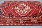 Handmade Afghan Wool Rug – 5’9” x 8’4” Carpet | Vintage Turkmen Tribal Red Geometric Oriental by Nomad Weaves