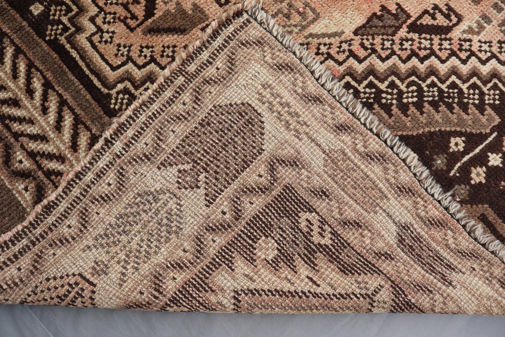 Handmade Afghan Wool Rug – 5’7” x 8’6” Carpet | Vintage Tribal Terracotta & Brown Caucasian Geometric by Nomad Weaves