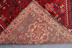 Handmade Afghan Wool Rug – 5x7ft Carpet | Vintage Tribal Red and Navy Caucasian Geometric by Nomad Weaves