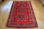 Handmade Afghan Wool Rug – 7x10ft Carpet | Vintage Turkmen Tribal Red Geometric Oriental by Nomad Weaves