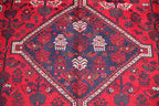 Handmade Afghan Wool Rug – 7x10ft Carpet | Vintage Turkmen Tribal Red Geometric Oriental by Nomad Weaves
