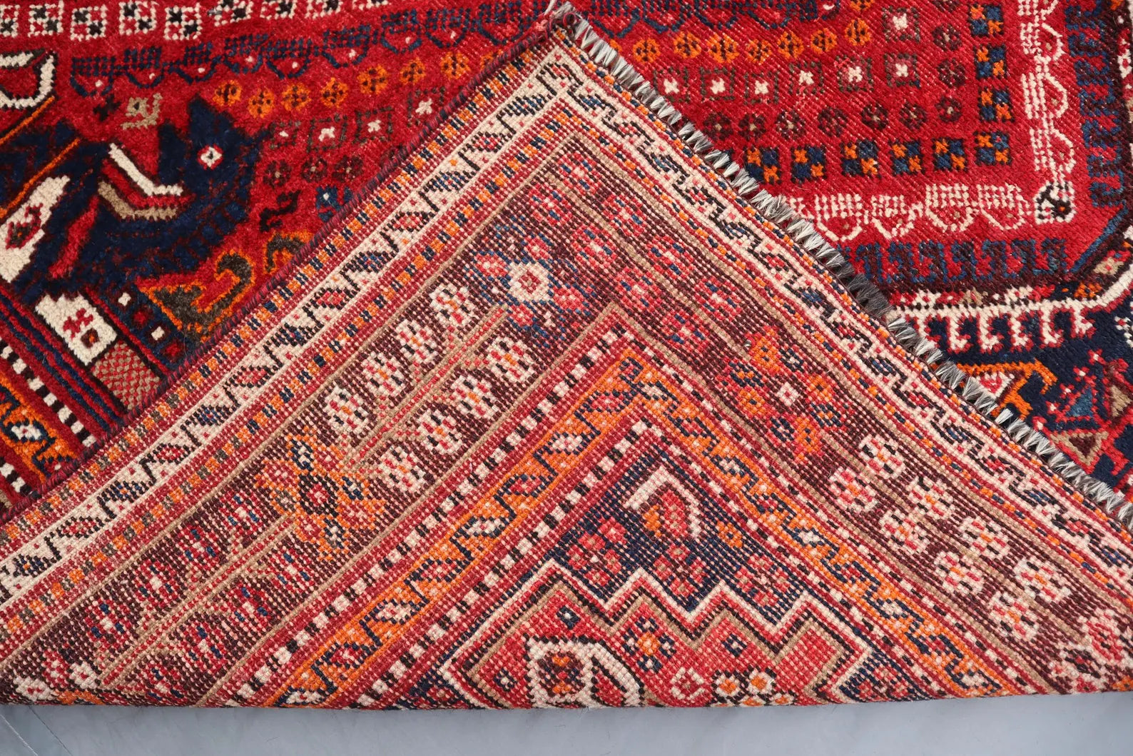 Handmade Afghan Wool Rug – 5’9” x 8’4” Carpet | Vintage Turkmen Tribal Red Geometric Oriental by Nomad Weaves