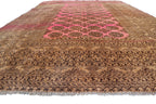 1950s Afghan Tekke Ersari Rug – 6.7 × 9.5 ft | Antique Terracotta & Faded Pink Tribal Wool Carpet
