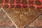 1950s Afghan Tekke Ersari Rug – 6.7 × 9.5 ft | Antique Terracotta & Faded Pink Tribal Wool Carpet