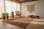 Collector’s Vintage Afghan Rug – 213x305 cm | Rare Animal & Bird Motif Wool Carpet