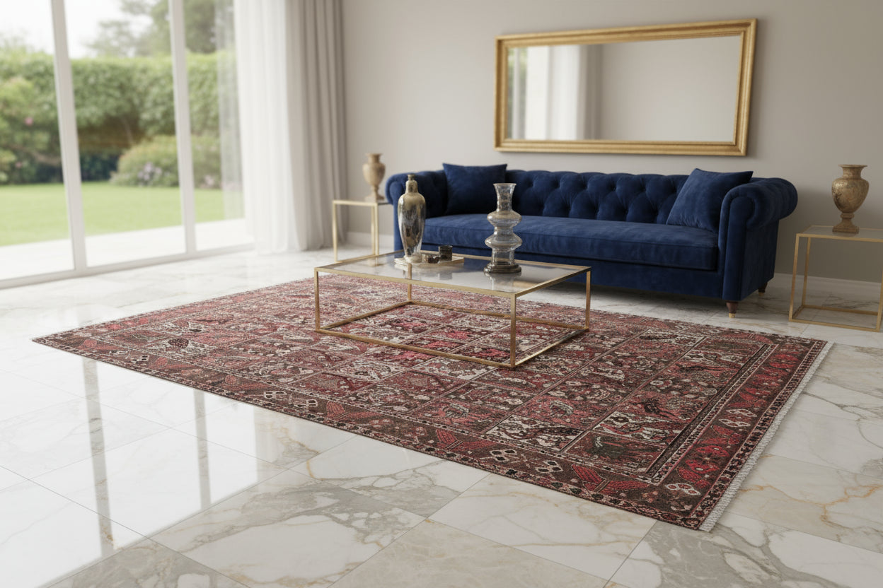 Collector’s Vintage Afghan Rug – 213x305 cm | Rare Animal & Bird Motif Wool Carpet