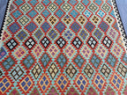 Handmade Afghan Kilim Rug – 211x213 cm | Vibrant Multicolor Tribal Wool Carpet