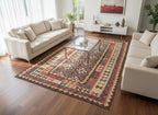 Handmade Afghan Kilim Rug – 168x254 cm | Tribal Wool Carpet in Earthy Tones