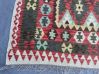 Handmade Afghan Kilim Rug – 186x302 cm | Multicolor Tribal Wool Carpet