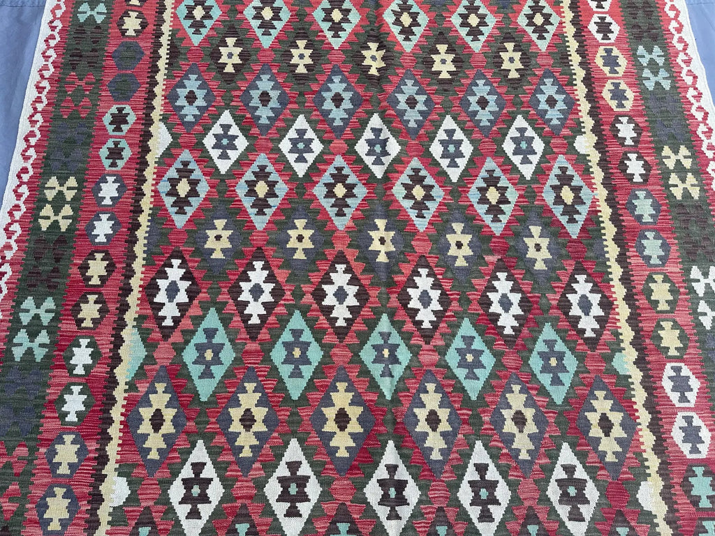 Handmade Afghan Kilim Rug – 186x302 cm | Multicolor Tribal Wool Carpet