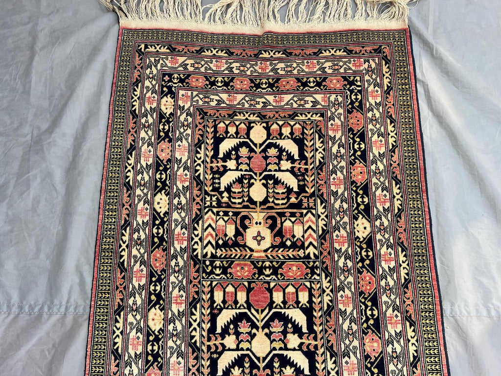 Handmade Afghan Runner Rug – 3x10ft Wool Carpet | Vintage Baluch Tribal Turkmen Pattern Hallway Rug by Nomad Weaves