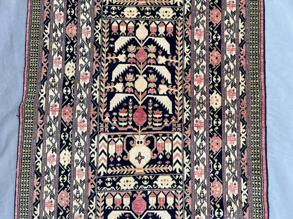 Handmade Afghan Runner Rug – 3x10ft Wool Carpet | Vintage Baluch Tribal Turkmen Pattern Hallway Rug by Nomad Weaves
