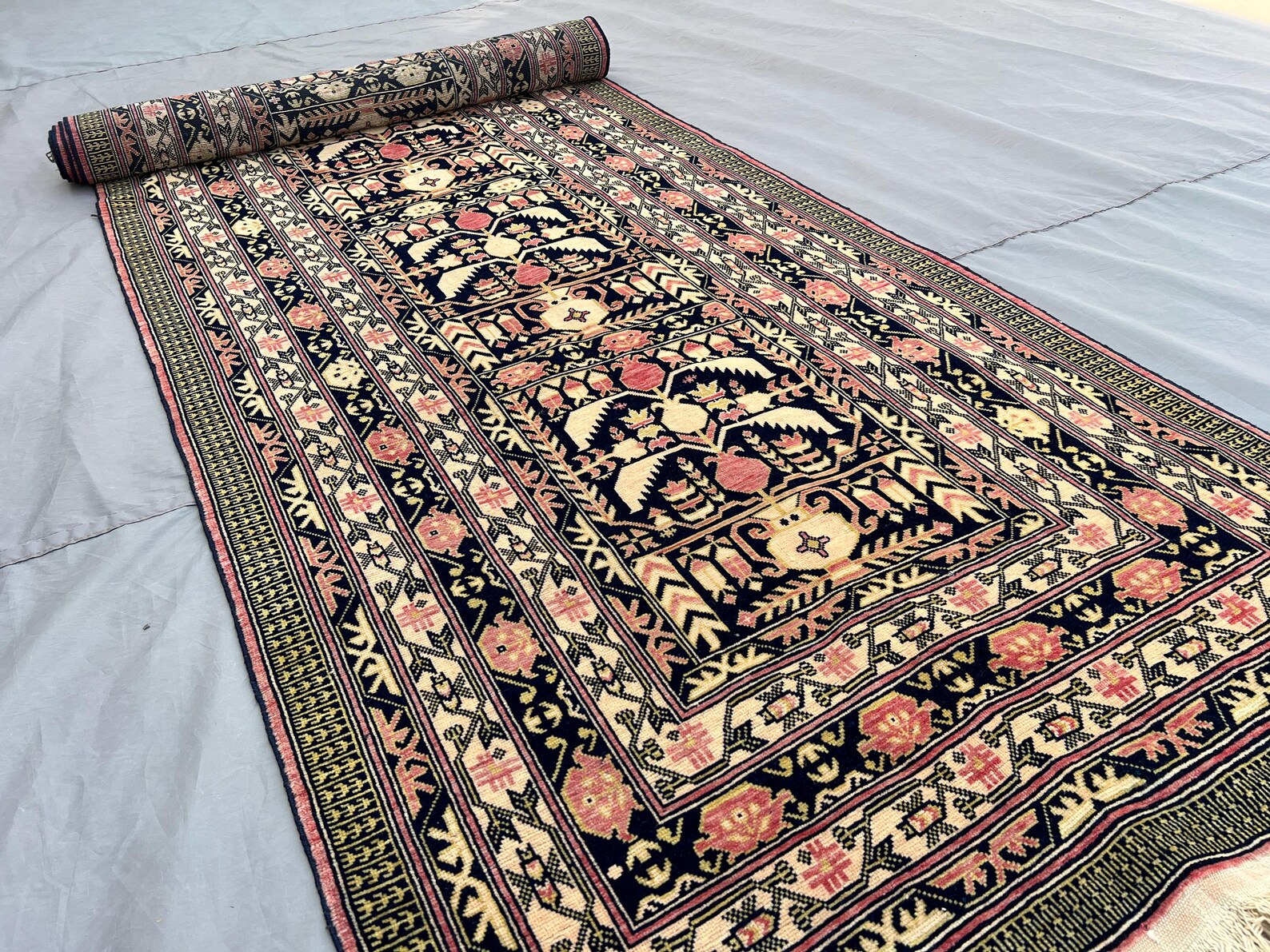 Handmade Afghan Runner Rug – 3x10ft Wool Carpet | Vintage Baluch Tribal Turkmen Pattern Hallway Rug by Nomad Weaves