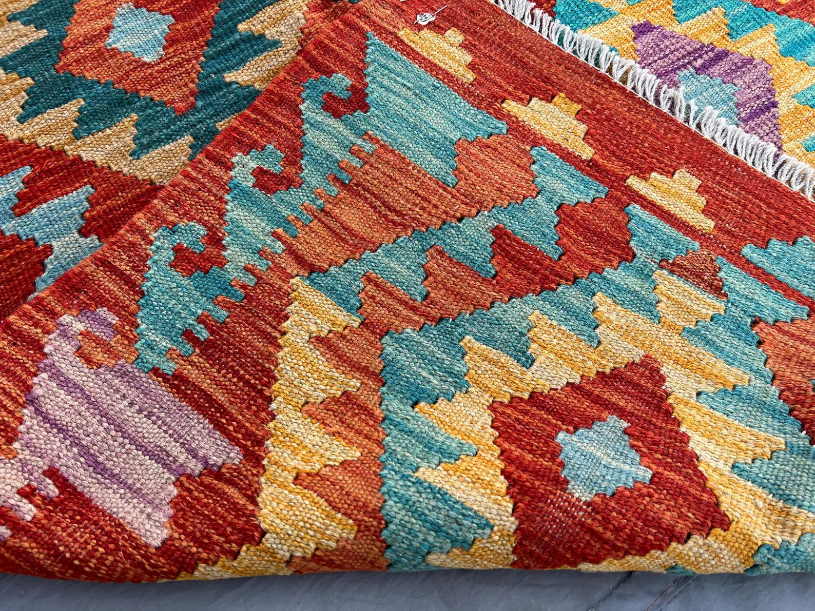 Handmade Afghan Kilim Rug – 152x200 cm | Colorful Tribal Wool Carpet