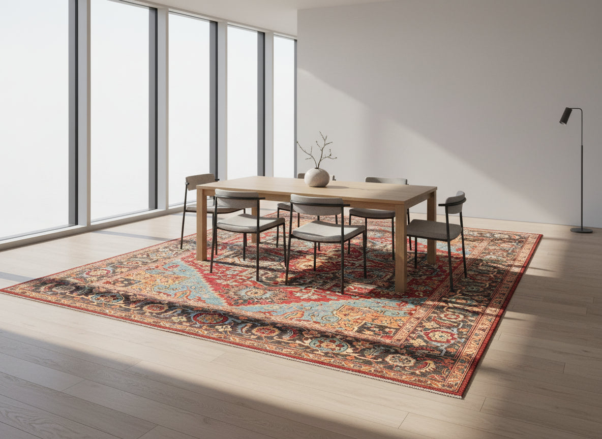 Turkish Serapi Rug 274 × 372 cm – Handwoven Wool Carpet | Antique-Style Medallion Design | 9.0 × 12.2 ft