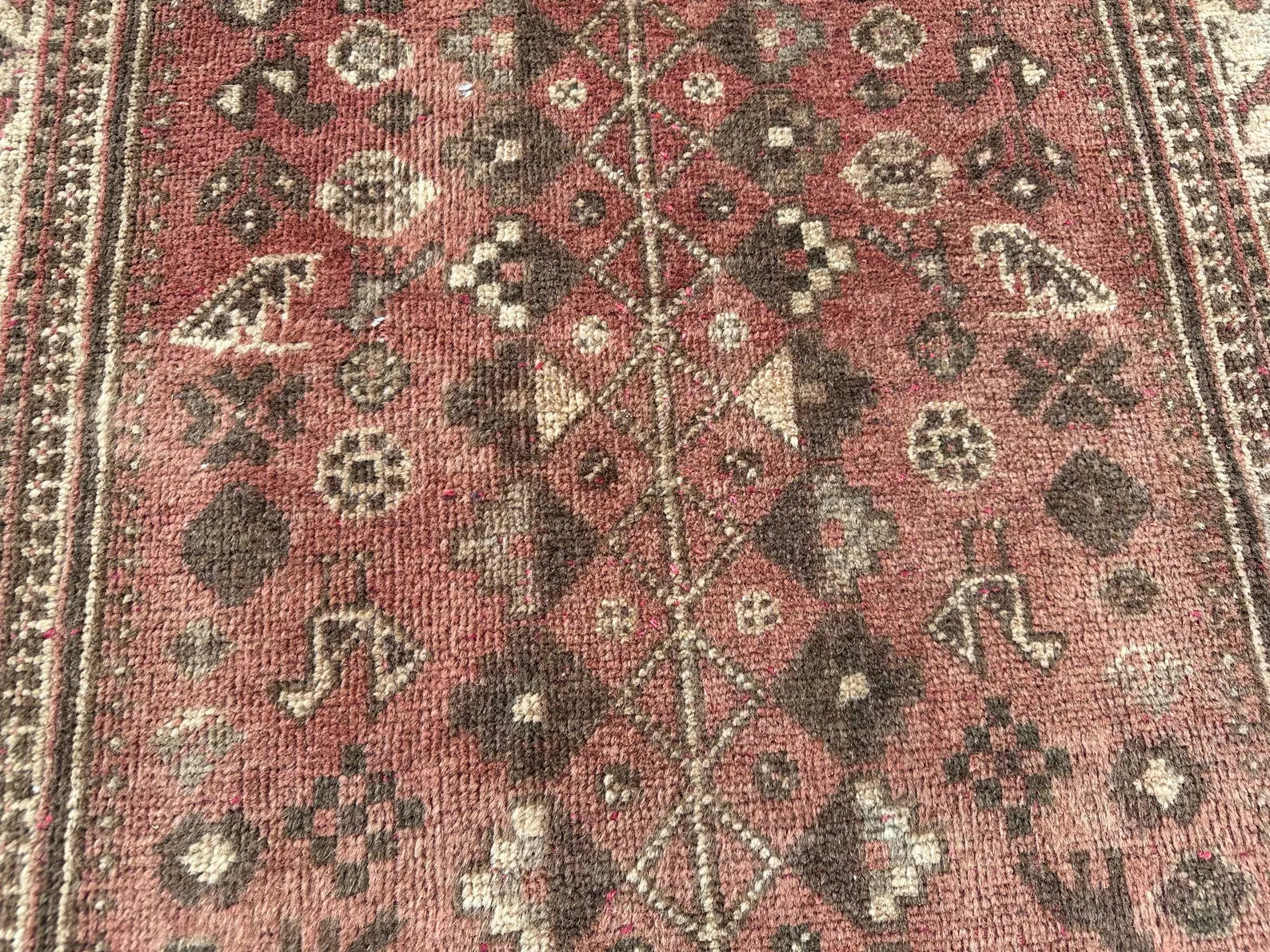 Handmade Afghan Runner Rug – 2.4x9.8ft Wool Carpet | Vintage Turkish-Inspired Tribal Geometric Hallway Rug by Nomad Weaves