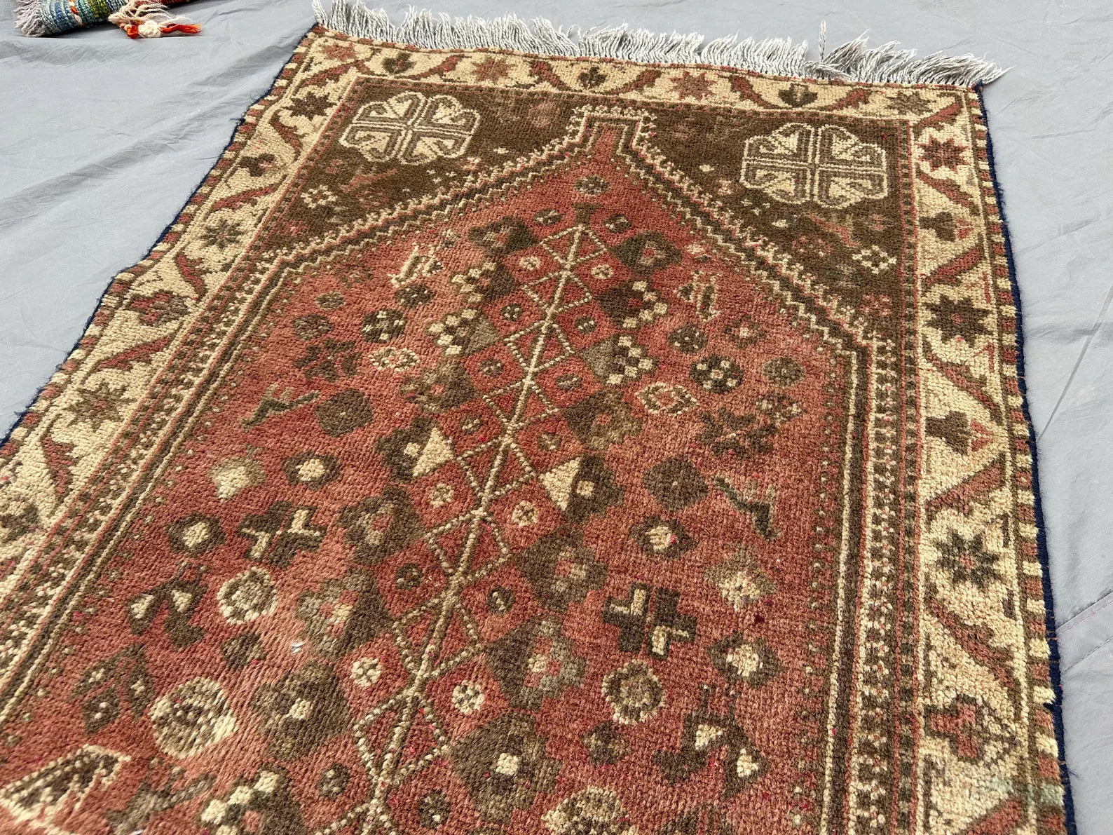 Handmade Afghan Runner Rug – 2.4x9.8ft Wool Carpet | Vintage Turkish-Inspired Tribal Geometric Hallway Rug by Nomad Weaves