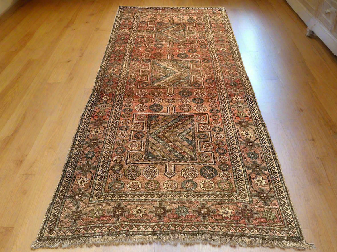 Handmade Afghan Wool Runner Rug – 5.5x11ft Carpet | Vintage Caucasian Kazak Geometric Oriental by Nomad Weaves