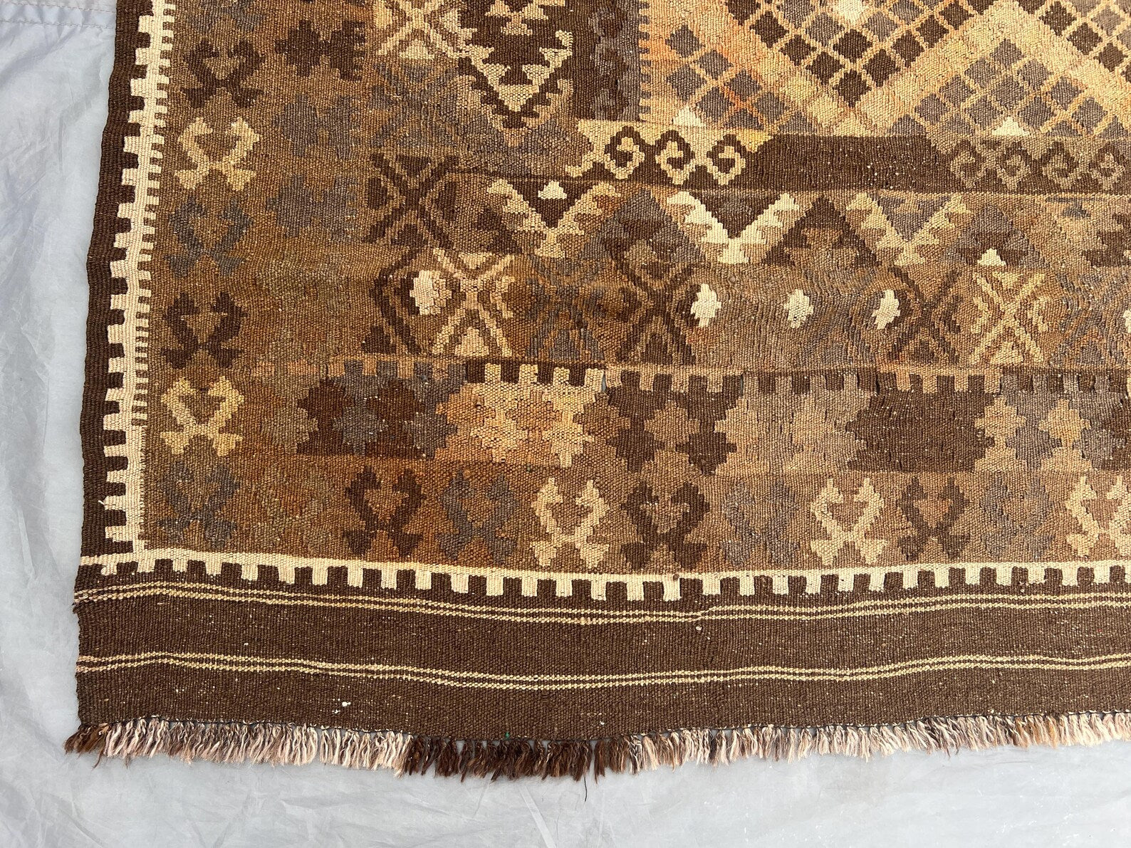 Handmade Afghan Kilim Rug – 7x10ft Wool Carpet | Vintage Tribal Geometric Oriental Flat Weave by Nomad Weaves