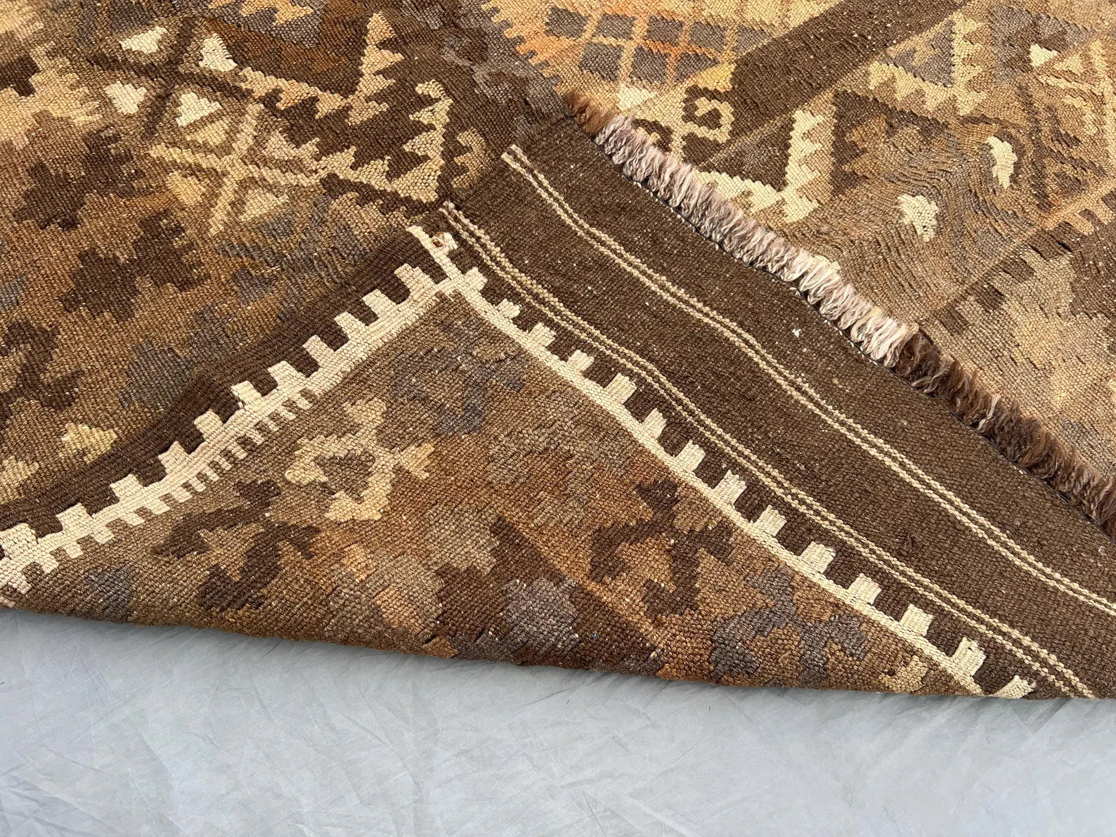 Handmade Afghan Kilim Rug – 7x10ft Wool Carpet | Vintage Tribal Geometric Oriental Flat Weave by Nomad Weaves