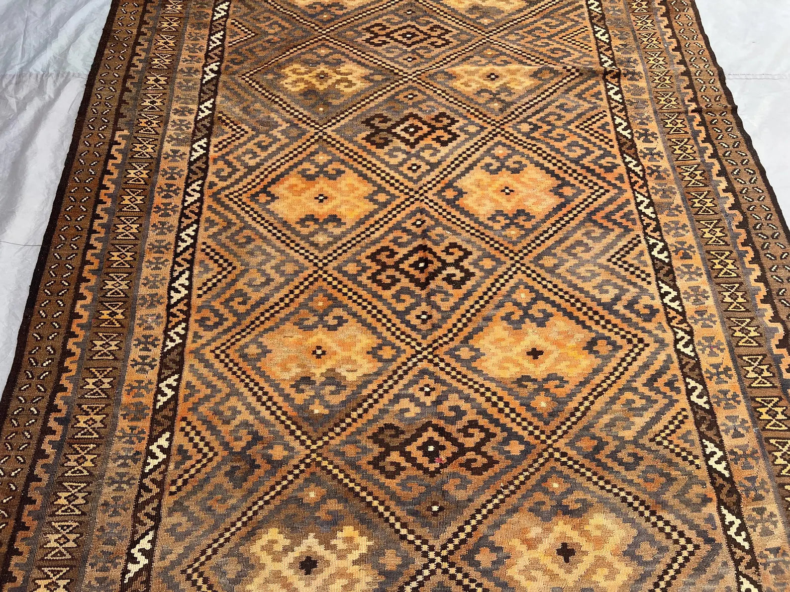 Handmade Afghan Kilim Rug – Oversized 8x13ft Wool Carpet | Vintage Tribal Geometric Oriental Rug by Nomad Weaves