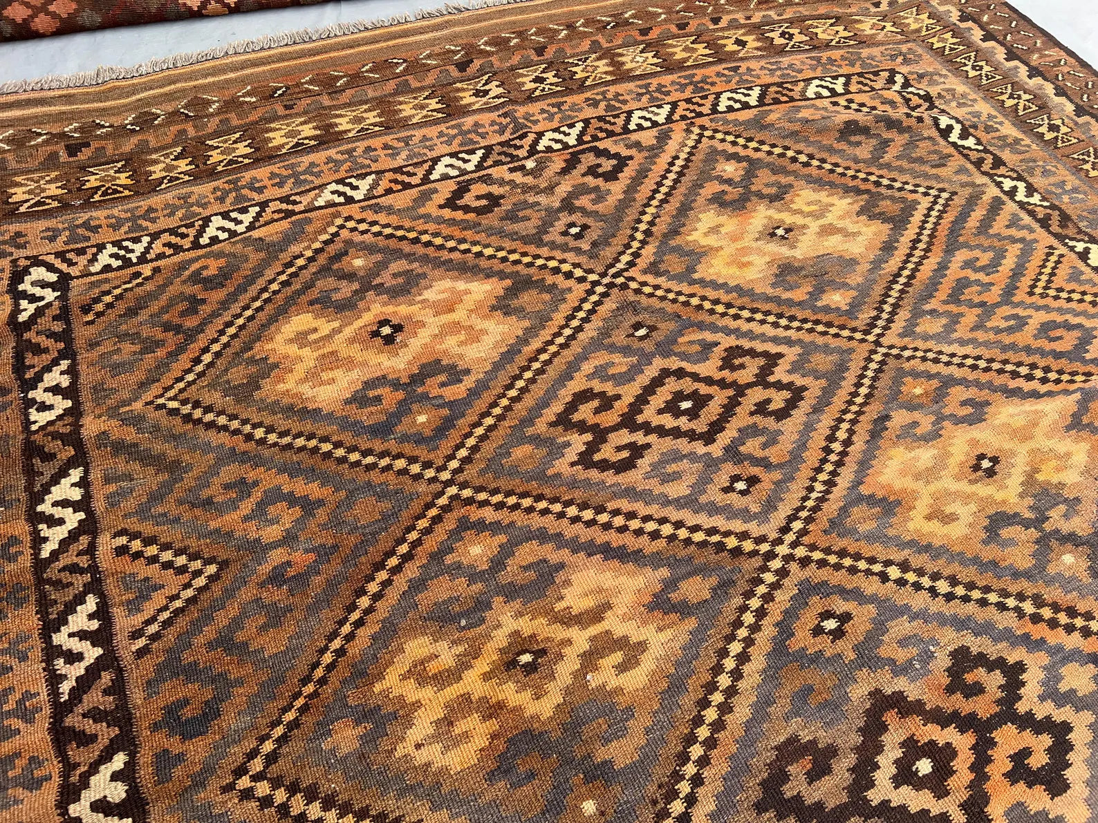 Handmade Afghan Kilim Rug – Oversized 8x13ft Wool Carpet | Vintage Tribal Geometric Oriental Rug by Nomad Weaves